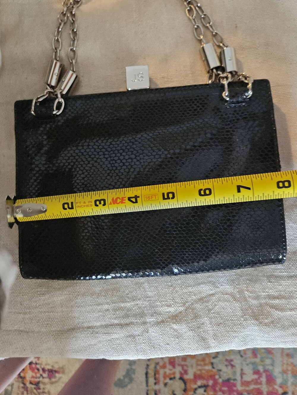 Jill Stuart Black Chain-Handle Evening Bag - Picture 9 of 9